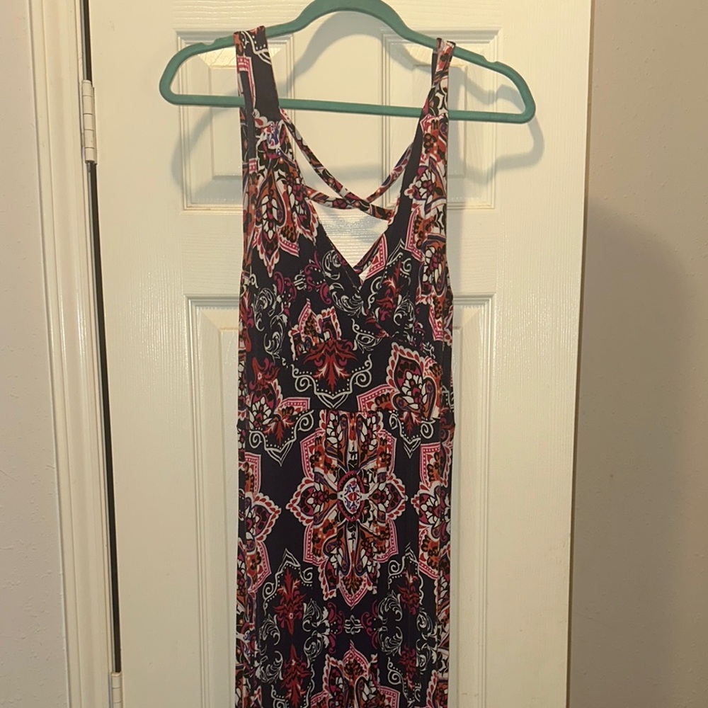 Loveappella Red and Blue Maxi Dress for Timeless Style